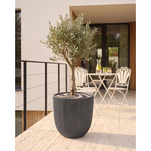 Beliani Plant Pot CHIOS 44 cm Black 1