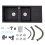 Living And Home Double Bowl Quartz Resin Composite Kitchen Sink with Waste Kit, Black 1