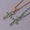 (Silver) Cross necklace, hip-hop full diamond Cactus.Jack pendant 3