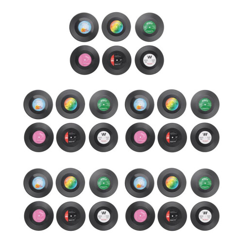 30pieces  Retro Vinyl Disc Drink Coasters