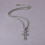(Silver) Cross necklace, hip-hop full diamond Cactus.Jack pendant 1