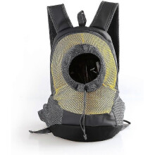 (S, Yellow) Dog Carrier Backpack, Adjustable Mesh Pet Bag Head Out For Outdoors