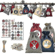 Christmas Advent Calendar Gift Bag Set for DIY Filling Fabric Bag Xmas Gift Bags