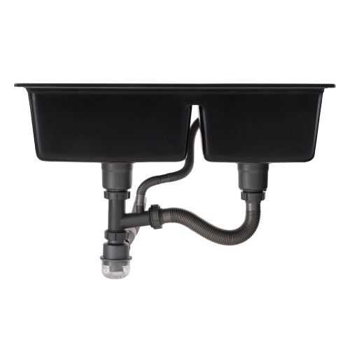 Living And Home Modern Quartz Resin Composite Kitchen Sink with Waste Kit 2