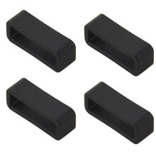 4X Schwarz Uhrenarmband Halteband Schleifen Gummi Halter Schnallen Halter 22mm