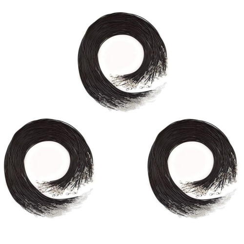 60 Peças CordãO de Colar Encerado Preto de 20 Polegadas com Fecho um Granel para Colar de Pulseira e FabricaçãO de Joias
