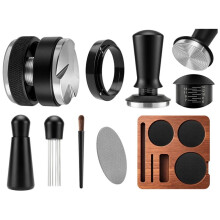 Espresso Accessories Kit 51mm Dual Coffee Distributor with Espresso Tamping Station Stirrer Dosing Funnel WDT Tool