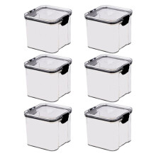 6Er-Pack 700 Ml KüChen-Aufbewahrungsbox für Lebensmittel, Organizer, BehäLter-Set, Vakuum-Deckeldichtung, Transparent, Quadratisch