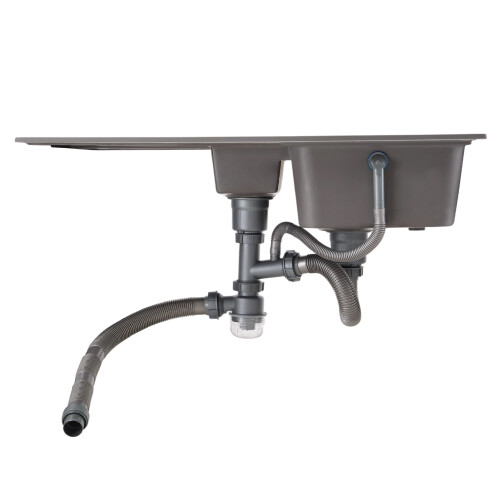 Living And Home Modern Quartz Resin Composite Kitchen Sink with Waste Kit 2