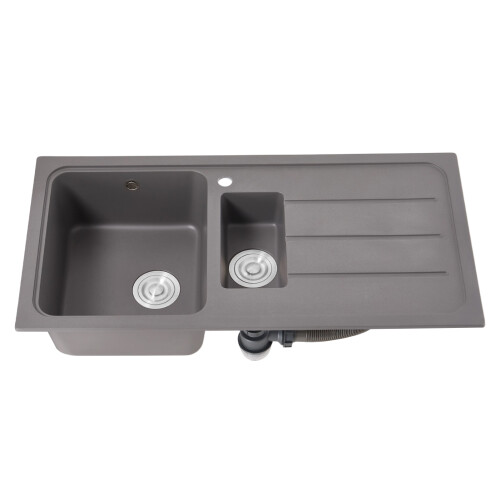 Living And Home Modern Quartz Resin Composite Kitchen Sink with Waste Kit 1