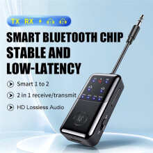 2 in 1  6.0 Audio Transmitter Empfänger 1 zu 2 Wireless Audio Adapter 3,5 mm AUX HiFi Stereo Adapter für Auto TV