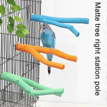 (Green) Bird Stand Pole Stable Resting And Playing Wooden Perch Stand Parrot Chewing Toy For Cage