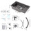 Living And Home Modern Quartz Resin Composite Kitchen Sink with Waste Kit 6