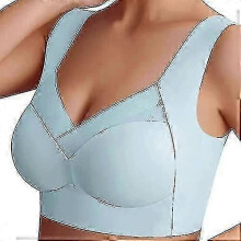 (3XL, Blue) Comfortable Wirefree Shaper Bra For Women,push Up Seamless Sports Bras Plus Size