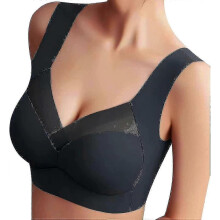 (L, Black) Comfortable Wirefree Shaper Bra For Women,push Up Seamless Sports Bras Plus Size