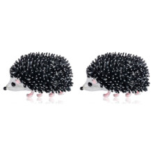 2X Cute Silver Color Hedgehog Brooches Kawaii Alloy Hedgehog Animal Suits Sweater Dress Hat Brooch Pins Scarf Buckle