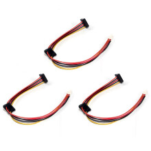 3X ATX Motherboard 4Pin to 2-Port Serial ATA Hard Drive Adapter Power Cable for IPC & Tax Controller 18AWG