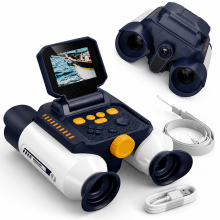 (Beige) 10X Zoom HD Night Vision Binocular With 2.4'' Screen Built-in Puzzle Game 2000mAh Battery 1080P Video Record Gift for Outdoor
