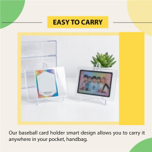 Cards Sleeves Top Loaders 10 Hard Plastic Card Protector Clear Card Brick + 2 Display Stand