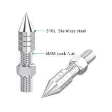 4 Pcs Stainless Steel Speaker Spikes Hifi Audio AMP Subwoofer Isolation Stand Foot Cone Adjustable Height M10