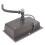 Living And Home Modern Quartz Resin Composite Kitchen Sink with Waste Kit 4