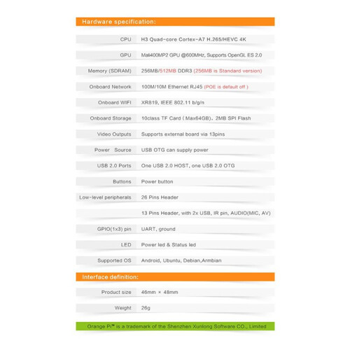 3X for Orange Pi Zero LTS 512MB H3 Quad-Core,Open-Source Single Board Computer, Run Android 4.4, Ubuntu, Debian Image 2