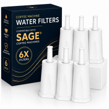Klamol 6 Pack Filter for Sage Fully Automatic Coffee Machines, Replacement for Sage Barista Express Pro Water Filter, Water Filter for SES810/880/920