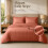 Imperial Rooms (Rust/Orange, Single) Stripe Duvet Cover Set Bed Quilt & Pillowcase Pair 1