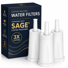 Klamol Replacement Water Filters for Sage Coffee Machines SES 990/980/500/878, Compatible with BES008, Barista Express, Pro, Touch, Bambino