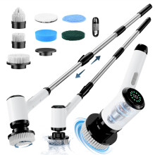 Electric Cleaning Brush Household Cleaning Device Wireless Power Spin Scrubber with 7 Brush Heads Rotary Scrubber with 2 Speeds