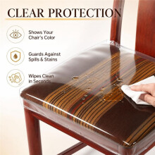 6 Pcs Plastic Chair Covers, Plastic  Covers for Dining Chairs,  Protectors, Waterproof, Clear Cushion Protector