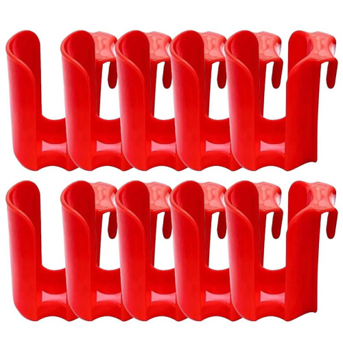 10PCS Cookie Holder Mug Red Cookie Rack Reusable Plastic Cup Side Cookie Organizer Hanging Cookie Storage