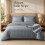 Imperial Rooms (Grey, Double) Stripe Duvet Cover Set Bed Quilt & Pillowcase Pair 1