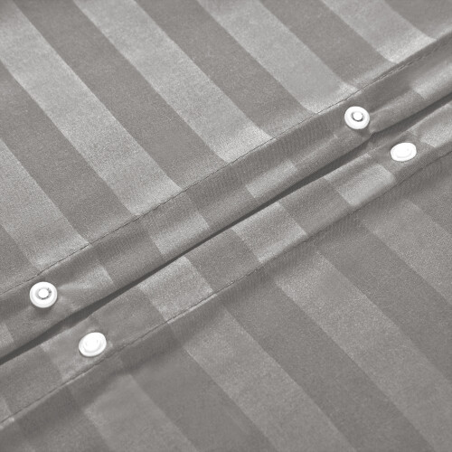 Imperial Rooms (Silver, Double) Stripe Duvet Cover Set Bed Quilt & Pillowcase Pair 2