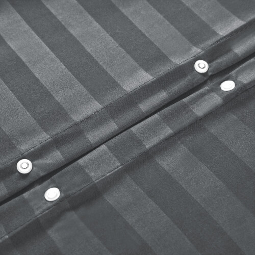 Imperial Rooms (Grey, Single) Stripe Duvet Cover Set Bed Quilt & Pillowcase Pair 2