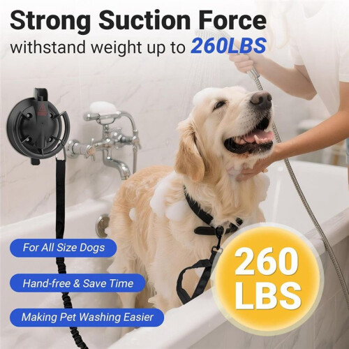 Dog Bathing Suction Cup with Tether, High Elasticity Nylon Dog Bathing Tether Leash with Powerful Suction Cup for Pet 2