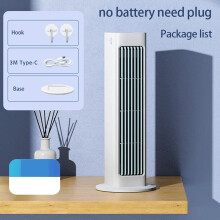 (ModeModel l A) Wall-Mounted Bladeless Tower Fan 3 Modes Strong Wind Air Cooler Fan Wall Hanging Air Conditioner Fan for Bedroom Living Rooom