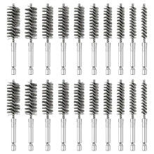 20pcs Wire Bore Brush Set with,Wire Brush for Drill,with 1/4 Hexagonal Handle,for Electric Drill,RustProof Cleaning Hole