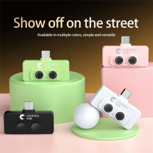 Yanmai Microfone Duplo R6 para Vlogs, Redução de Ruído Por IA, Microfone para Celular para Gravação de Transmissão Ao Vivo, Entrevista, Rosa
