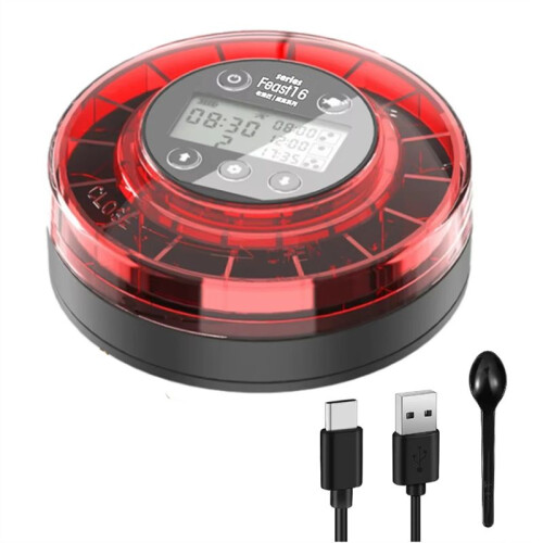 Aquarium Automatic Fish Feeder Automatic Food Dispenser with Timer Rechargeable Timer Feeder with USB Cable LCD Display
