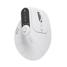 JOMAA Ergonomische Vertikale Kabellose Maus mit Funktionseinstellknopf, 2.4G Dual-Mode Kabellose Wiederaufladbare Maus Weiß