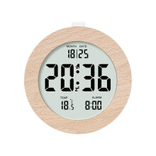 Wooden Digital Alarm Clock for Bedrooms,Wood 4In Battery Powered Alarm Clock with Snooze and Nightlight,LCD Desk Clock,A