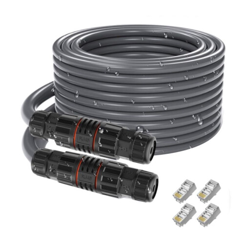 Ethernet Cable Replacement IP68 Waterproof Extension Cable Support 1200M Protocol High Transfer Speed for StarLink 75ft