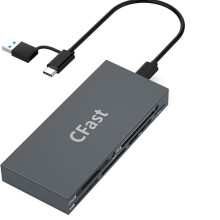 6 Kort Samtidigt Läs CF/MS//TF/XD/Cfast Kamerakortläsare Mobiltelefon Tablet Minneskortläsare