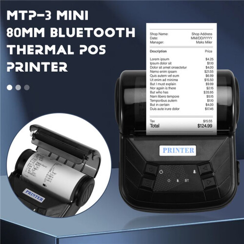 80mm  Thermal Printer Portable, Design High-Speed  Printer for Android, IOS, Windows UK Plug 1