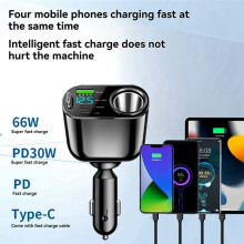 Car Charger Folding Retractable Cable PD30W+SUPER Car Charger Fast Charge 100W Suitable for All Models