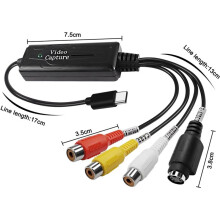 3X RCA AV Naar USB C-Converter Video-Opnamekaartadapter 1 Kanaal AV NTSC PAL Video S Video/Composiet Naar USB-Converter