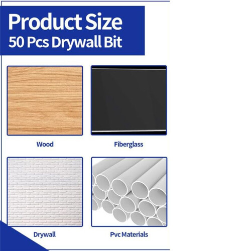 50 Peças 1/8 Polegadas Drywall Guide Point Cutting Bits Ferramentas de Drywall, Ferramentas de Corte de Drywall, para Uso com Serra Espiral 2