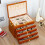 Vintage Solid Wood Jewelry Storage Box Metal Pull Ring Five-Layer Drawer Necklace Ring Earring Solid Wood Storage Box 6