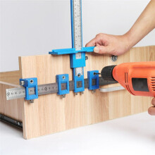 Woodworking Drill Punch Locator Jig Kit Drill Guide Cabinet Handle Knob Template Locator Hole Punch Tool for Woodworking